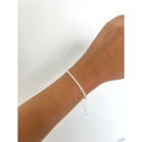 Pulseira regulável riviera cristal banhada à prata