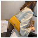 Bolsa baguette celebridade bordada linha axila bolsa de ombro único corrente de verão pequena bolsa quadrada 7725