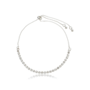 Pulseira regulável riviera cristal banhada à prata