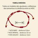 Pulseira 7 Nós Vermelha Ajustável Proteção Kabbalah Unissex