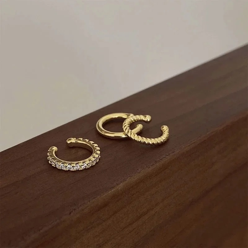 Piercing Fake Orelha Brinco Kit Pressão Argola Dourado Prateado