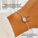 Pulseira Feminina Delicada Ajustável Regulável Prata 925 banhada