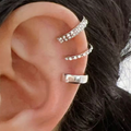 Piercing Fake Orelha Brinco Kit Pressão Argola Dourado Prateado