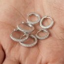 Kit 3 Pares Brinco Trio Com 3 Argolas 6mm 8mm 10 mm Feminino Cravejada Na Zircônia bijouteria Pronta Entrega