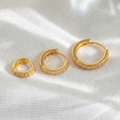 Kit 3 Pares Brinco Trio Com 3 Argolas 6mm 8mm 10 mm Feminino Cravejada Na Zircônia bijouteria Pronta Entrega #04