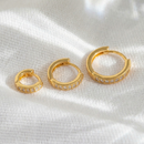 Kit 3 Pares Brinco Trio Com 3 Argolas 6mm 8mm 10 mm Feminino Cravejada Na Zircônia bijouteria Pronta Entrega