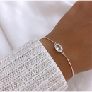 Pulseira Feminina Delicada Ajustável Regulável Prata 925 banhada